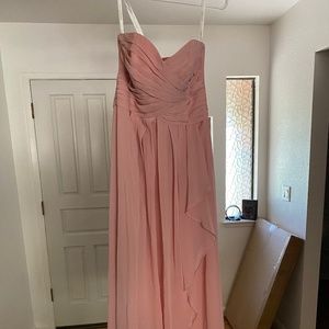 David’s Bridal size 6 chiffon strapless Ballet pink color